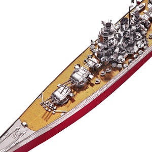 Modèle de puzzle 3D en métal Piececool HP101-SRY Battleship <span class=keywords><strong>Yamato</strong></span>, kit de construction de navire de guerre en métal de qualité supérieure pour adultes et enfants - Product Image 4