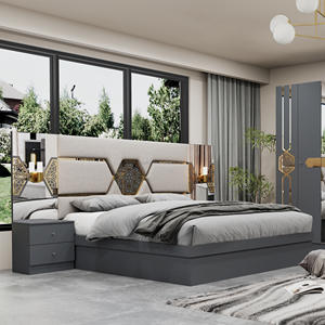 ชุดห้องนอนไม้หรูหราทันสมัยสั่งทำพิเศษ เตียงคิงไซส์/ควีนไซส์ พร้อมที่เก็บของ สำหรับบ้านหรือโรงแรม สำหรับอพาร์ทเมนต์หรือวิลล่า - Product Image 4