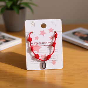 Bracciale con Nodo a Sette Stelle e Lettera U in Acciaio Inossidabile, Bracciale Charm alla Moda Unisex, Gioiello Regalo - Product Image 2