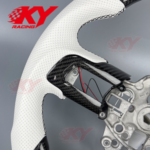 Volant de course personnalisé en fibre de carbone avec LED et indicateur de régime pour Ford Mustang GT GT500 Shelby GT350 2015-2023, compatible avec la fonction chauffante - Product Image 2