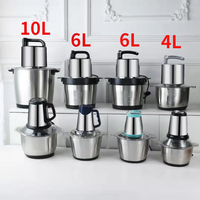 Hachoir à viande électrique en acier inoxydable 6L avec moteur en cuivre pur, pilon à ignames, mixeur à viande, trancheuse, machine à Fufu, usage domestique, version française
