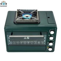 Four à pizza multifonctionnel pour l'extérieur, cuisinière à gaz de camping 2-en-1, four à cassette portable, petit four de cuisson