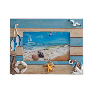 Mediterranean Style Wooden Photo <b>Frame</b> 6 Inch Tabletop Decorative Home Ornament - Product Image 4