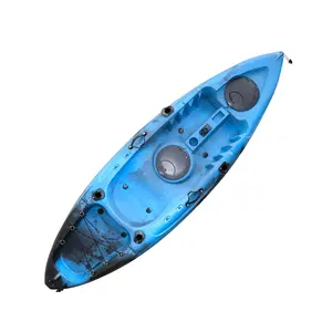 Kayak de pêche assis sur le dessus kayak simple en plastique avec supports de tige et pagaie 2021