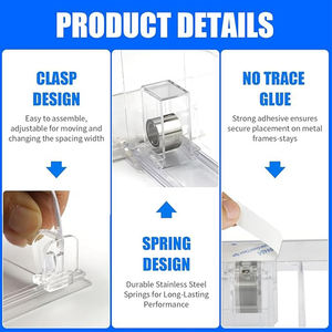 Séparateur d'étagère de pharmacie de vente au détail transparent de 200 mm de longueur, séparateur d'étagère de supermarché commercial en plastique réglable pour entrepôt - Product Image 5
