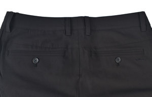 Pantalones Casuales Elegantes de Corte Recto para Hombre, Color Negro, Cintura Alta, Cierre de Botones, Antiarrugas, Poliéster, Frente Plano, para Otoño - Product Image 6