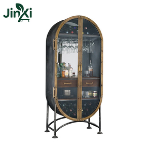 Italian Luxury Retro Glass Wine <b>Cabinet</b> Stainless Steel <b>Wall</b>-mounted <b>Display</b> Case for Home Hotel & Villa Storage Bs-0403 - Product Image 1