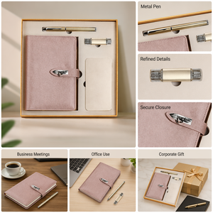 Set Regalo Aziendale con Taccuino in Pelle, Chiavetta USB, Power Bank e Penna Gel - Product Image 2