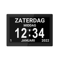 Pros Digital Hari Kalender Jam Obat Jam Alarm 12 "Tampilan Layar Non-penyingkapan Bulan Jam Dementia Remote Control