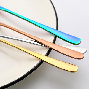 NEWELL Cuillère à remuer à glace colorée à long manche en acier inoxydable Miroir en métal Cuillères à café thé Dessert - Product Image 3
