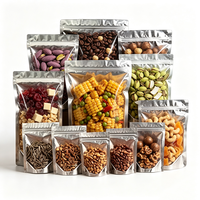 Sachets Doypack Holographiques Personnalisés Durables avec Fenêtre Transparente et Fermeture Zip Refermable pour Emballage de Noix et Snacks, Qualité Alimentaire, Vente en Gros