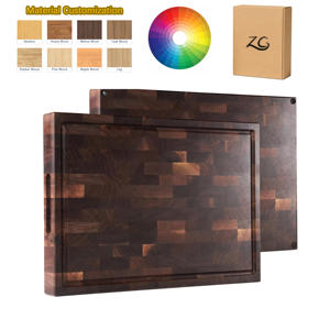 Maßgefertigtes Schneidebrett mit Saftrille Charcuterie Walnuss Holz Endgrain Schneidebrett für die Küche - Product Image 1