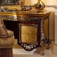Table de toilette en bois massif de style européen de luxe pour chambre principale, chambre de maîtresse, coiffeuse