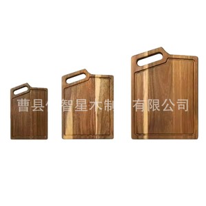 Tabla de cortar de madera, tabla de servir de madera maciza para carne y queso, tabla de cocina con bandeja de transporte. - Product Image 5