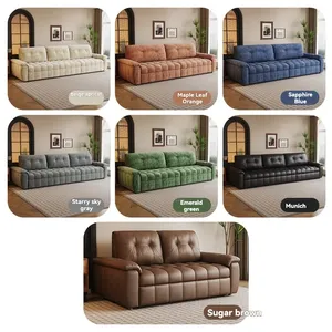 Sofá Cama Convertible Multifuncional, Minimalista, en Forma de L, Reclinable, con Espuma Viscoelástica, Resistente al Desgaste, en Chenilla con Diseño de Flor de Hielo - Product Image 3