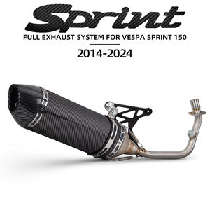 Système d'échappement Primavera <span class=keywords><strong>125</strong></span> 150 pour Vespa Sprint <span class=keywords><strong>125</strong></span> 150 2014-2024, collecteur d'échappement pour moto avec <span class=keywords><strong>DB</strong></span> <span class=keywords><strong>Killer</strong></span>, silencieux sport R77 - Product Image 1