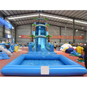 <span class=keywords><strong>Toboggan</strong></span> <span class=keywords><strong>aquatique</strong></span> gonflable géant en PVC pour adultes, en forme de palmier, de 7 mètres de haut, avec piscine amovible pour les fêtes d'été - Product Image 2