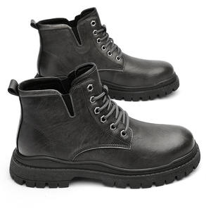 Botas de vestir formales de caña alta con cordones y cremallera, de cuero negro suave y duradero, estilo plataforma 2026 - Product Image 5