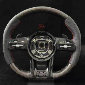 Volant en cuir perforé noir pour Mercedes Benz W213 C238 W463 W464 W222 C217 <span class=keywords><strong>CLS</strong></span> C257 W205 C63 <span class=keywords><strong>AMG</strong></span> - Product Image 6