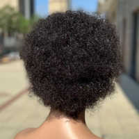 Perruque Courte Pixie Coupée Cheveux Humains Brésiliens 100% Crépus Tressés Afro Bouclés Avec Lace Frontale 13*4, Vente en Gros d'Usine de Perruques Frontales Bouclées