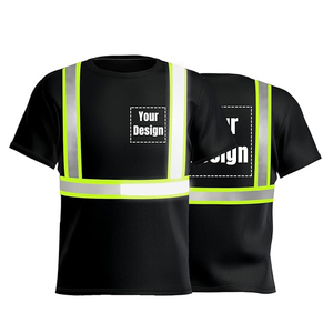 Los hombres ropa de diseño de prendas de vestir de <span class=keywords><strong>alta</strong></span> <span class=keywords><strong>visibilidad</strong></span> rayas <span class=keywords><strong>camisetas</strong></span> barato reflectante de seguridad camiseta - Product Image 5