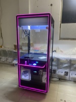 Machine à grue à animaux en peluche sur pied, directe usine, avec vitre transparente 4 faces et halo LED bleu glace, double tension 110V 240V