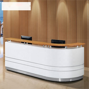 Escritorio de recepción moderno de madera Sinonis Diseño plegable popular para hoteles y edificios de oficinas Suministros de escritorio - Product Image 4