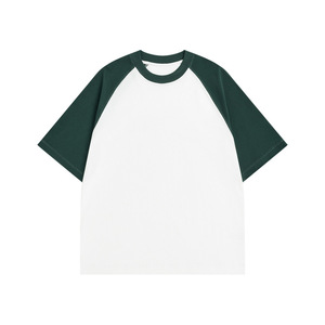 Camiseta Informal de <span class=keywords><strong>Manga</strong></span> Corta Personalizada para Mujer, Camiseta con Mangas Raglán y Parches en Contraste - Product Image 1