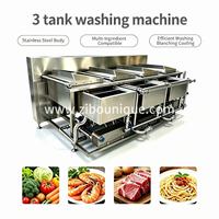 Drie-tank wortelnoedel pasta vlees groente was- blancherings- kook- en koelmachine
