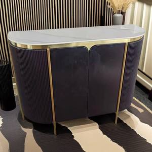 طاولة بوفيه مطبخ فندق مطعم قائمة معدات خزانة فاخرة متكلس حجر أعلى أسود أبيض إطار طاولة بوفيه - Product Image 1