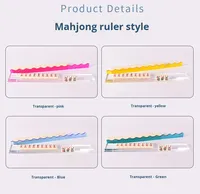 Règle de Mahjong style juif américain 2-en-1 (règle et support de tuiles) avec tige de poussée, support de Mahjong 17,5 pouces en ABS, pour 4 joueurs