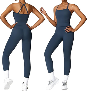 Ensemble de yoga et de gym flexible pour femmes, grande taille, imperméable, tailles et couleurs personnalisées disponibles en vrac, 2 pièces - Product Image 3