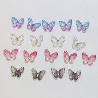 100 unids/bolsa mixta mariposa Nail Art Charms Sparkle mariposa resina diseños manicura joyería Aurora elfo mariposa uñas suministros