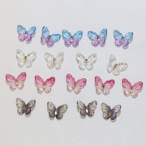 100 pièces/sac mixte papillon Nail Art breloques étincelle papillon résine conceptions manucure bijoux Aurora elfe papillon ongles fournitures - Product Image 6