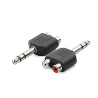 Adaptateur répartiteur en Y 2 broches, Jack stéréo TRS mâle 6,35 mm (1/4 pouce) vers 2 RCA femelles, Température de fonctionnement 0-60°C