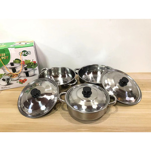 Thép Không Gỉ Súp Đồ Nấu Nướng Bộ Cổ Phiếu Chậu Vòng Nấu Ăn Nồi Với Nắp Súp Chậu Bộ <span class=keywords><strong>3</strong></span> 22/24/26Cm - Product Image 3