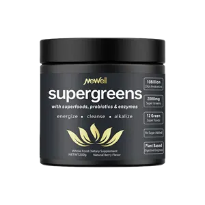 MEWELL Super-Grünpulver Premium-Superfood | über 20 Bio-Grün-Grün-Gesamtheilprodukte | Weizengras, Spirulina, Chlorella