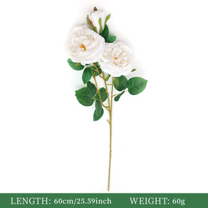 ดอกไม้ประดิษฐ์ดอกไม้ผ้าไหมสีขาวตกแต่งงานแต่งงานจำลองสูงนำมาใช้ใหม่ของตกแต่งบ้าน - Product Image 5