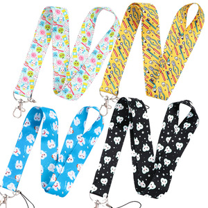 Promotional Cute Teeth Neck Lanyard for ID Badge Card Holder Polyester Sublimation Printed Logo for Dentist Work