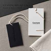Étiquettes suspendues personnalisées écologiques de luxe pour vêtements, étiquettes imprimées avec nom et logo, étiquettes en papier avec cordon pour chaussures et vêtements