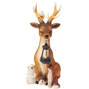 Luces LED Decorativas de Resina para Jardín, Escultura de Animales Simulados en <span class=keywords><strong>3D</strong></span>, Motivo de Ciervo Iluminado con Fibra de Vidrio, Decoración Navideña - Product Image 5