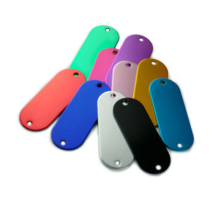 Custom Logo Laser Personalized <b>Engraving</b> Text 51mm Double Hole Metal Aluminum Dog Pet ID Tags for Anti‑Lost Collar Accessories - Product Image 1