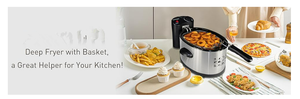 Appareil de cuisine, <span class=keywords><strong>friteuse</strong></span> électrique en acier inoxydable de 3,5 L avec panier, protection contre la surchauffe et contrôle de la température pour un usage domestique - Product Image 4