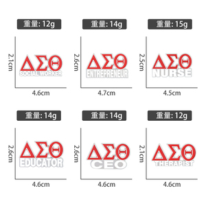 Ciondoli creativi con spilla scritta greca spilla con smalto personalizzato assistente sociale educatore imprenditore spille distintivo gioielli regali - Product Image 6