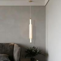 Suspension LED Minimaliste en Verre Torsadé, Petite, Cadre Bronze, Blanc Chaud, Installation Facile, Décoration Intérieure, Chevet, Garantie 2 Ans