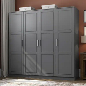 Garde-robe en bois à <span class=keywords><strong>4</strong></span> <span class=keywords><strong>portes</strong></span> sur mesure avec motifs en miroir Garde-robe à texture de marbre Armoires à <span class=keywords><strong>4</strong></span> <span class=keywords><strong>portes</strong></span> Meubles de chambre à coucher de placard - Product Image 6
