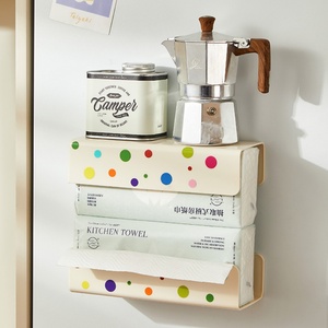 Wall Mounted Non Perforated Tissue <b>Box</b> Paper Holder Magnetic <b>Kitchen</b> Garbage Bag <b>Storage</b> Rack Towel <b>Storage</b> Container - Product Image 6