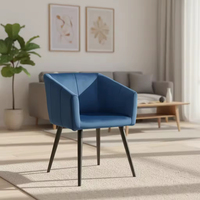 Chaise de salle à manger moderne et simple en velours bleu, fauteuil confortable pour les moments de loisirs