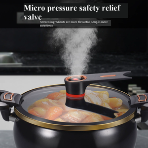 Casserole à micro-pression en céramique antiadhésive 8L, pot à soupe en émail, multifonction, cuisson rapide, compatible gaz et induction, blanc - Product Image 3