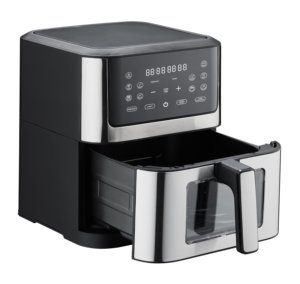 Nouveau modèle 2025 – Four friteuse à air 8L à commande tactile avec fenêtre de cuisson visible, cuve unique, 1800W, écran LED, grande friteuse à air et grille-pain - Product Image 1